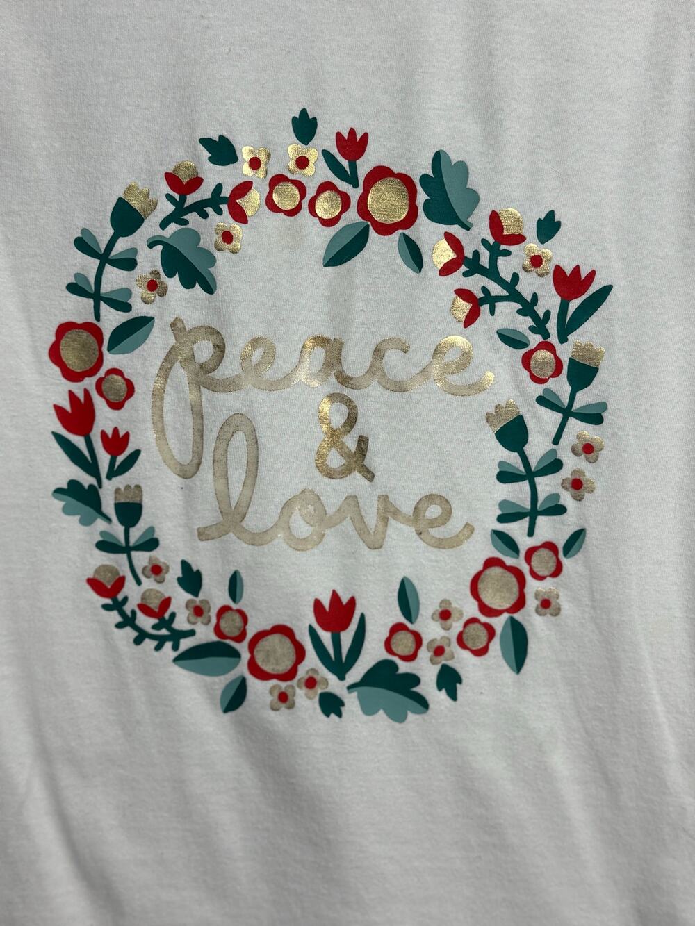 Cat & Jack Girls Peace & Love Wreath White Size, Size M (7/8)